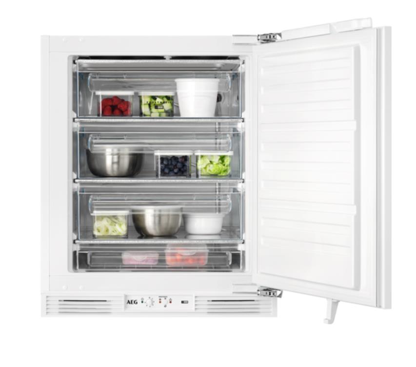 Congelador vertical integrable Aeg OAB6I82EF, 81.9 x 59.6 x 54.7 cm,  Cíclico, Clase E, 176 kWh año, 40dB, reversible, blanco